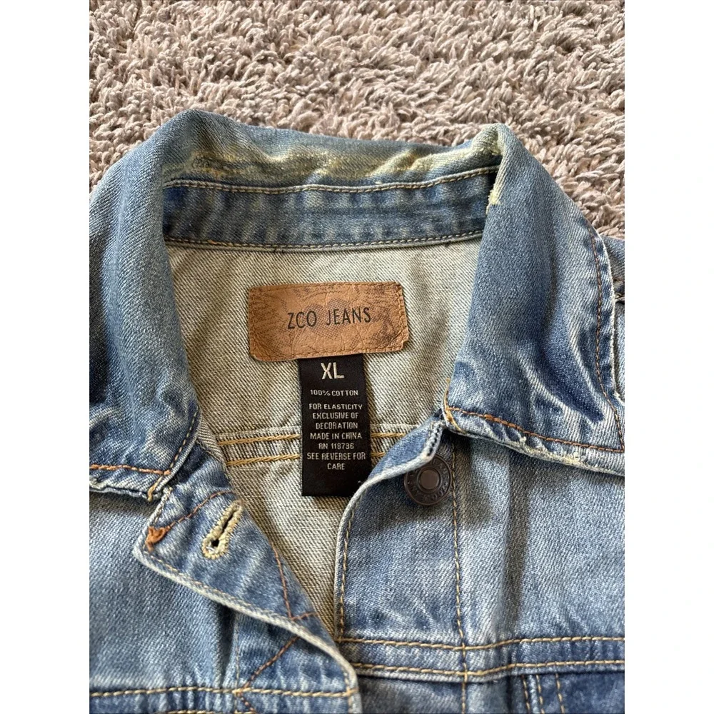 Zco Jean Jacket, Distressed Crop‎ Kids XL Or Women's Small